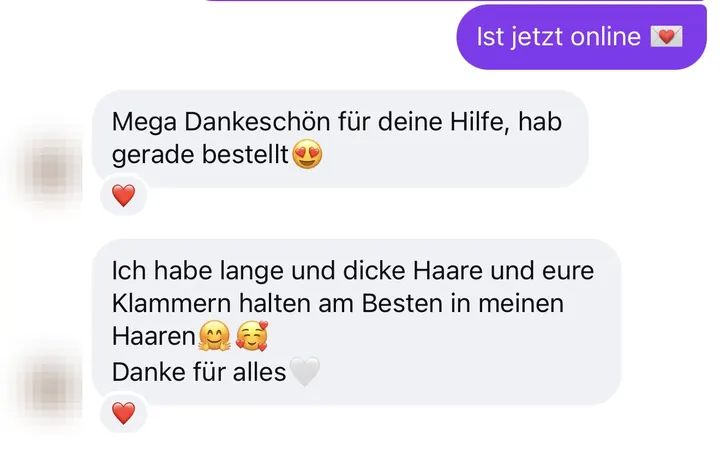 Nachricht einer Kundin via Instagram