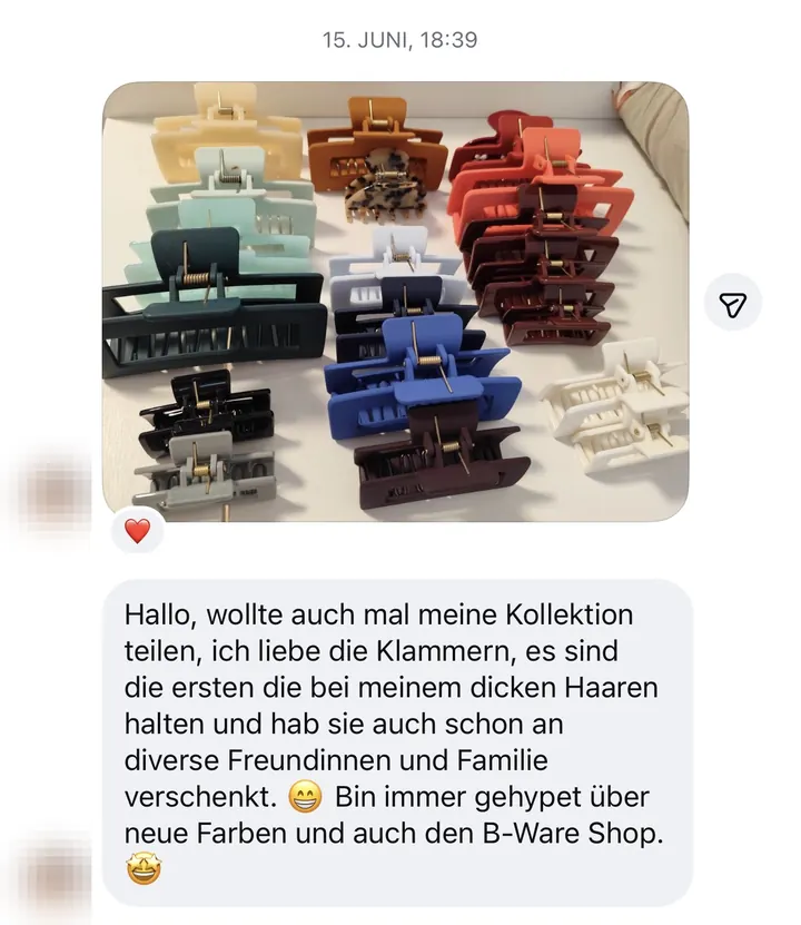 Nachricht einer Kundin via Instagram