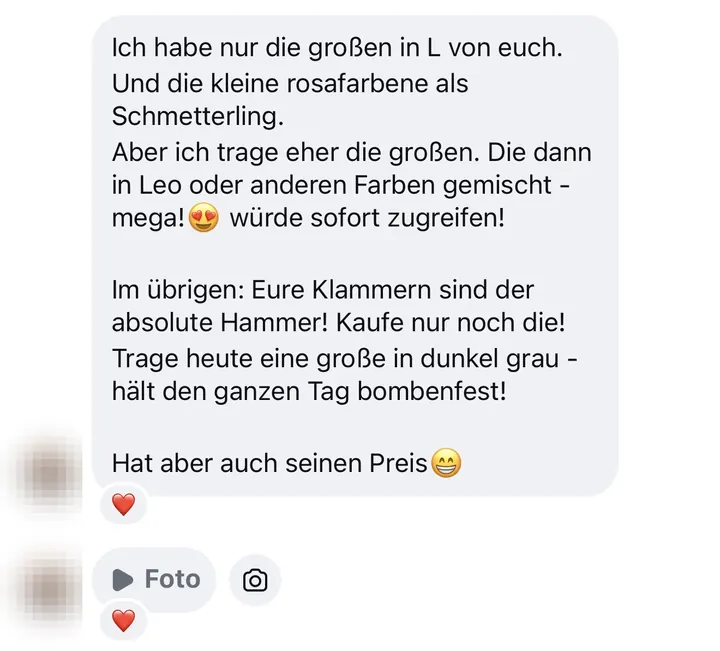 Nachricht einer Kundin via Instagram