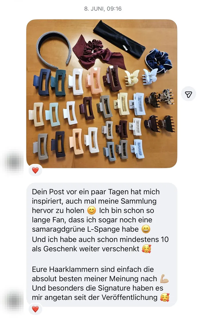 Nachricht einer Kundin via Instagram