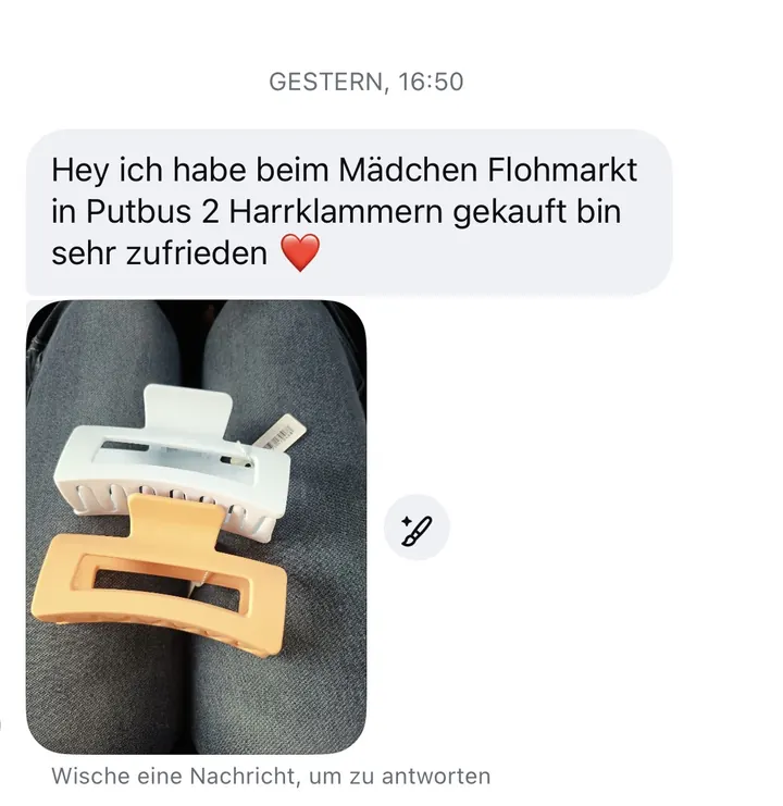 Nachricht einer Kundin via Instagram
