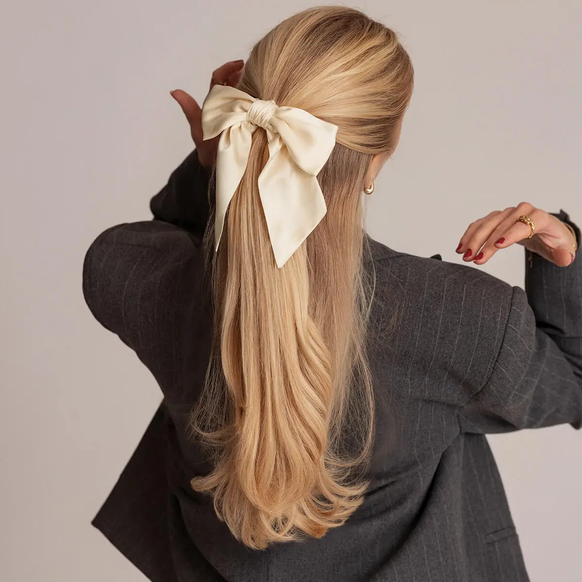 Schleifen-Scrunchie - Champagne
