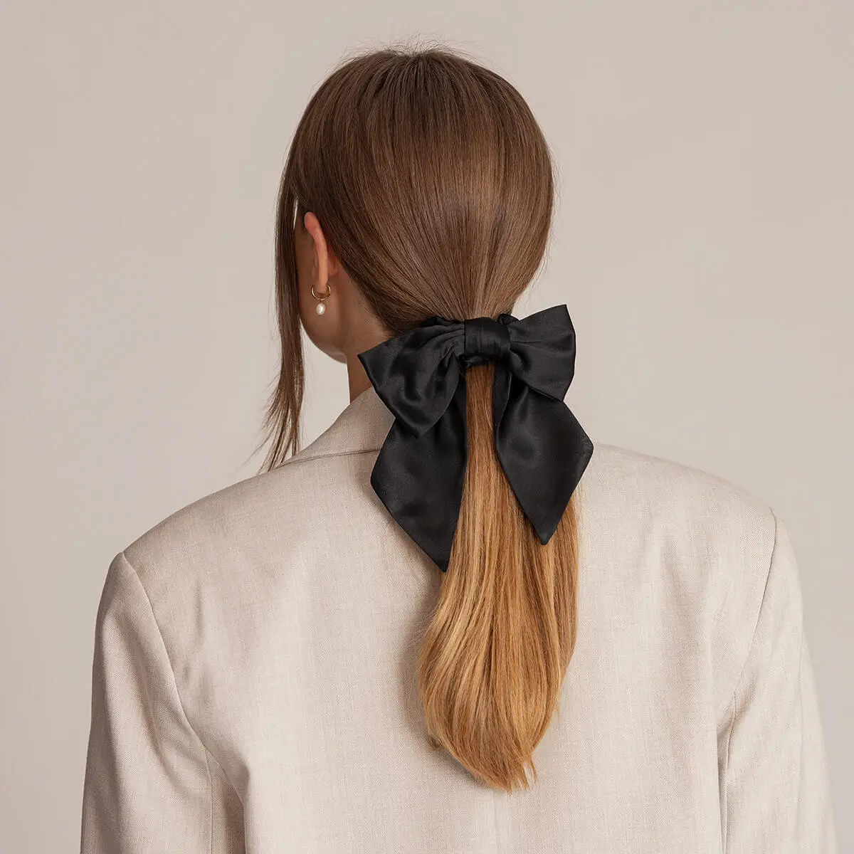 Schleifen-Scrunchie - Schwarz