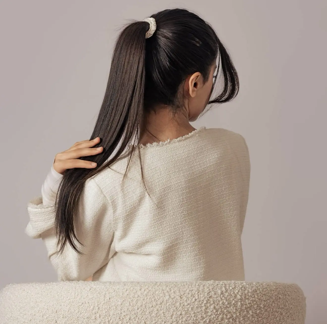 Seidenscrunchie Large - Weiß