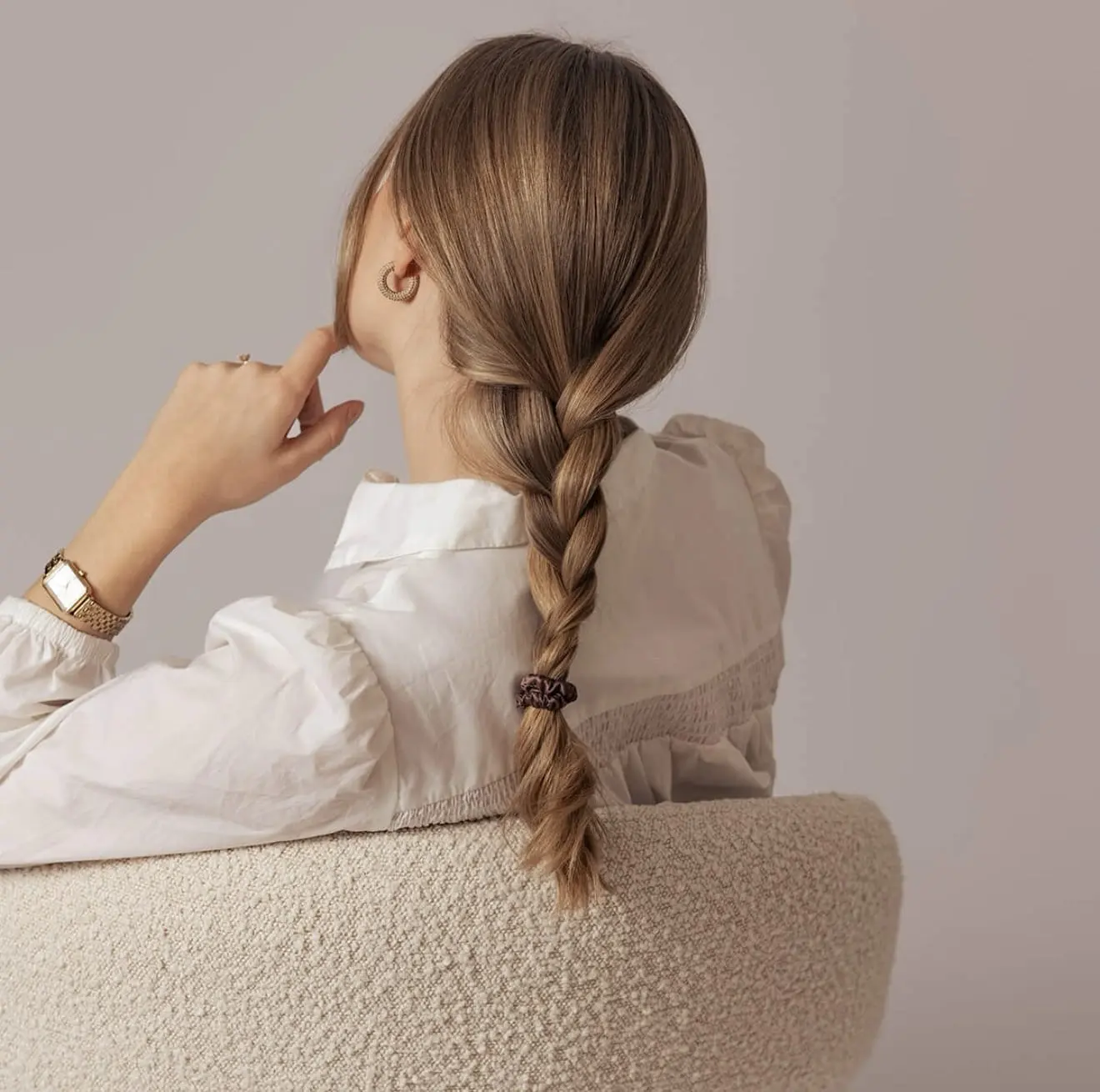 Seidenscrunchie Mini - Schokobraun – Bild 3